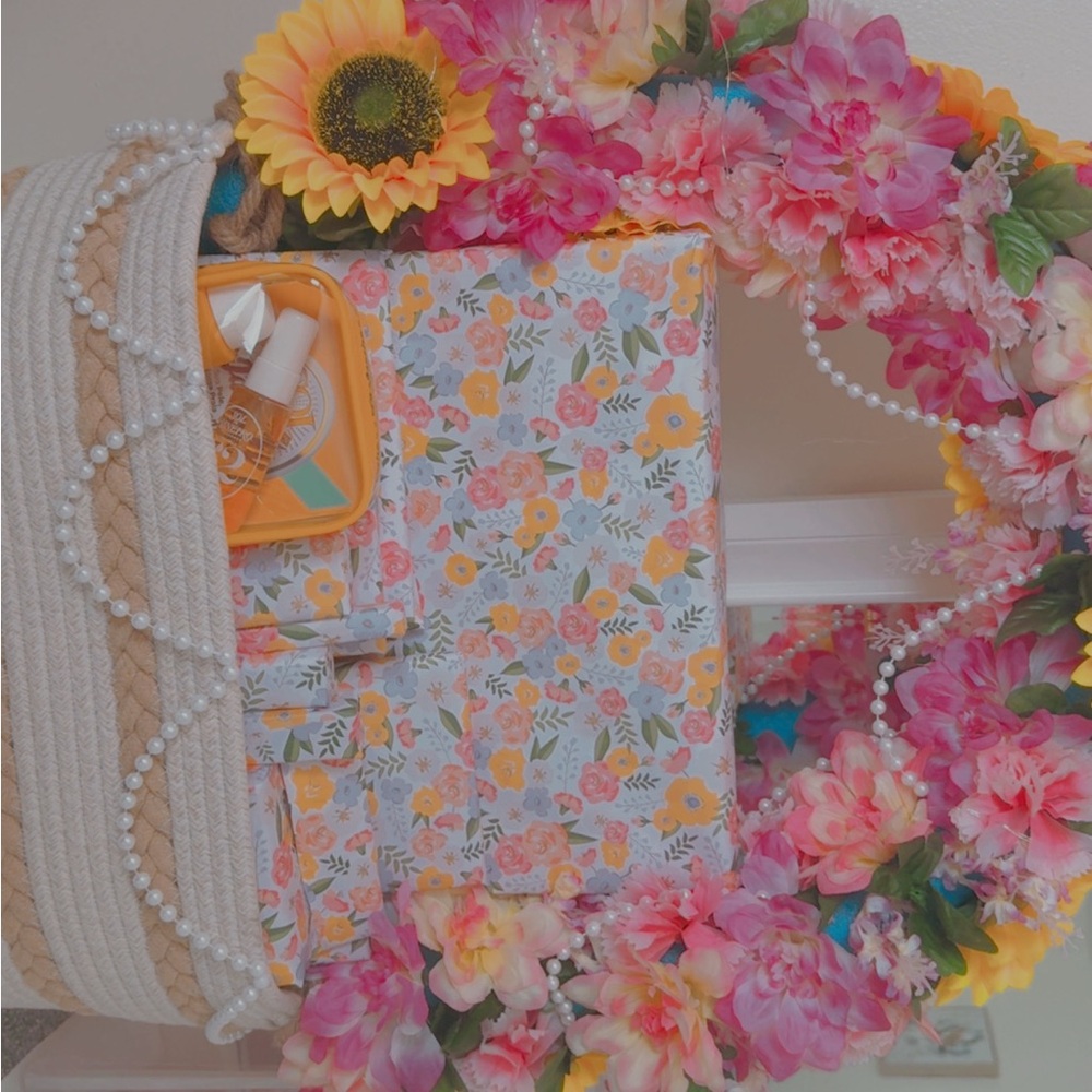 Floral Wreath with Sunflower Accents